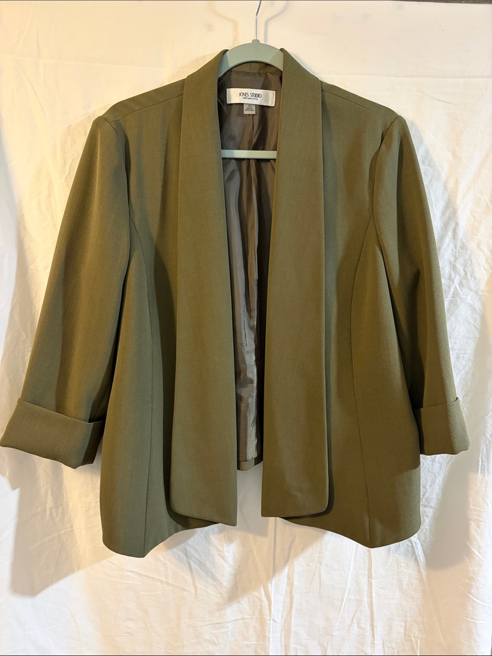 Jones Studio Olive Open-Front Women's Blazer